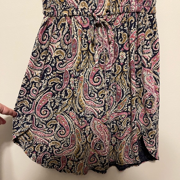 Linen Paisley Print Summer Dress - Picture 3 of 6